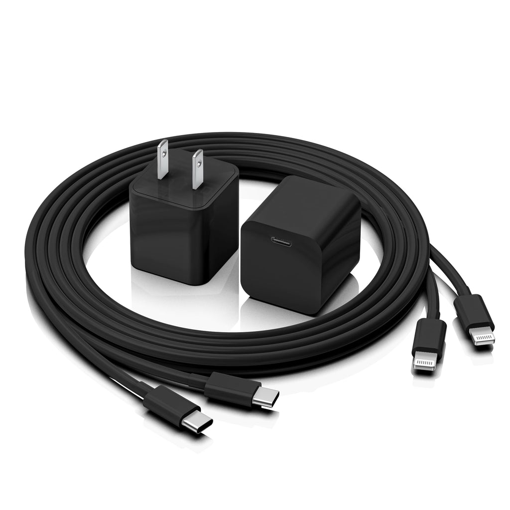 LYBFZ 2Pack iPhone Charger 10 FT [MFi Certified] USB C to Lightning Cable 10FT with USB C Wall Charger Block Compatible with iPhone 14/13/12/11 Pro MaxMiniPro/XR/iPad -Black