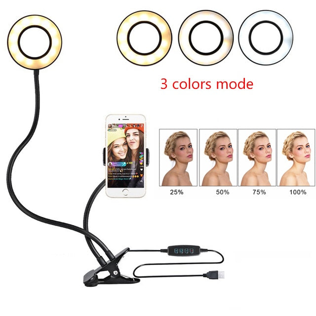 LED selfie ring light with 8cm adjustable stand - view 6
