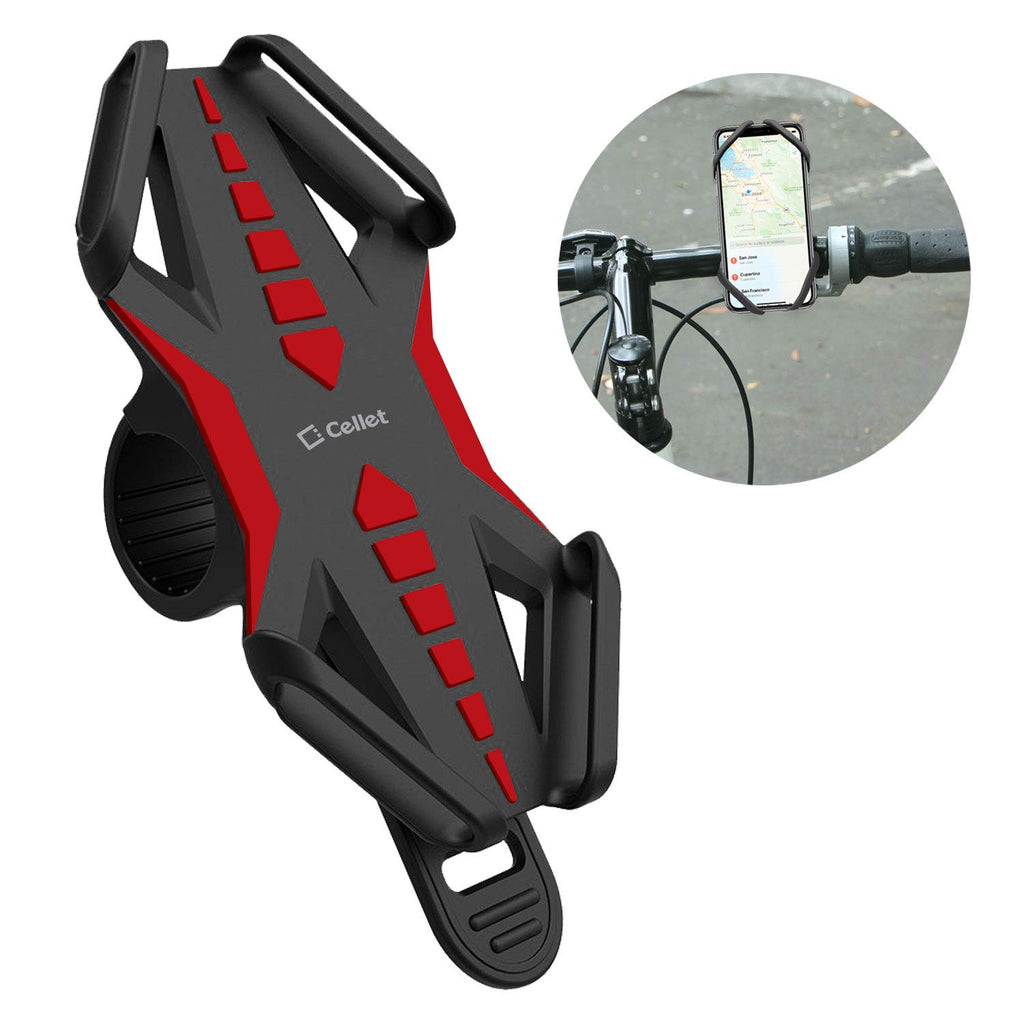 Cellet Motorcycle Bike Phone Mount Universal Bicycle Holder Mount Compatible for Apple iPhones Samsung Galaxy Google Pixels Motorola Smartphones (Red)