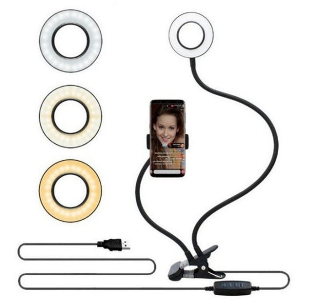 LED selfie ring light with 8cm adjustable stand