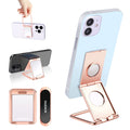 Phone Ring Holder Finger Kickstand Foldable Cell Phone Stand for Desk Compatible with iPhone Samsung Android Smartphones 360° Rotational Adjustable Metal Phone Grip for Magnetic Car Mount