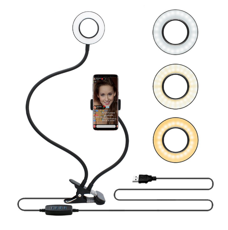 Phone Stand with Ring Light for Live Streaming