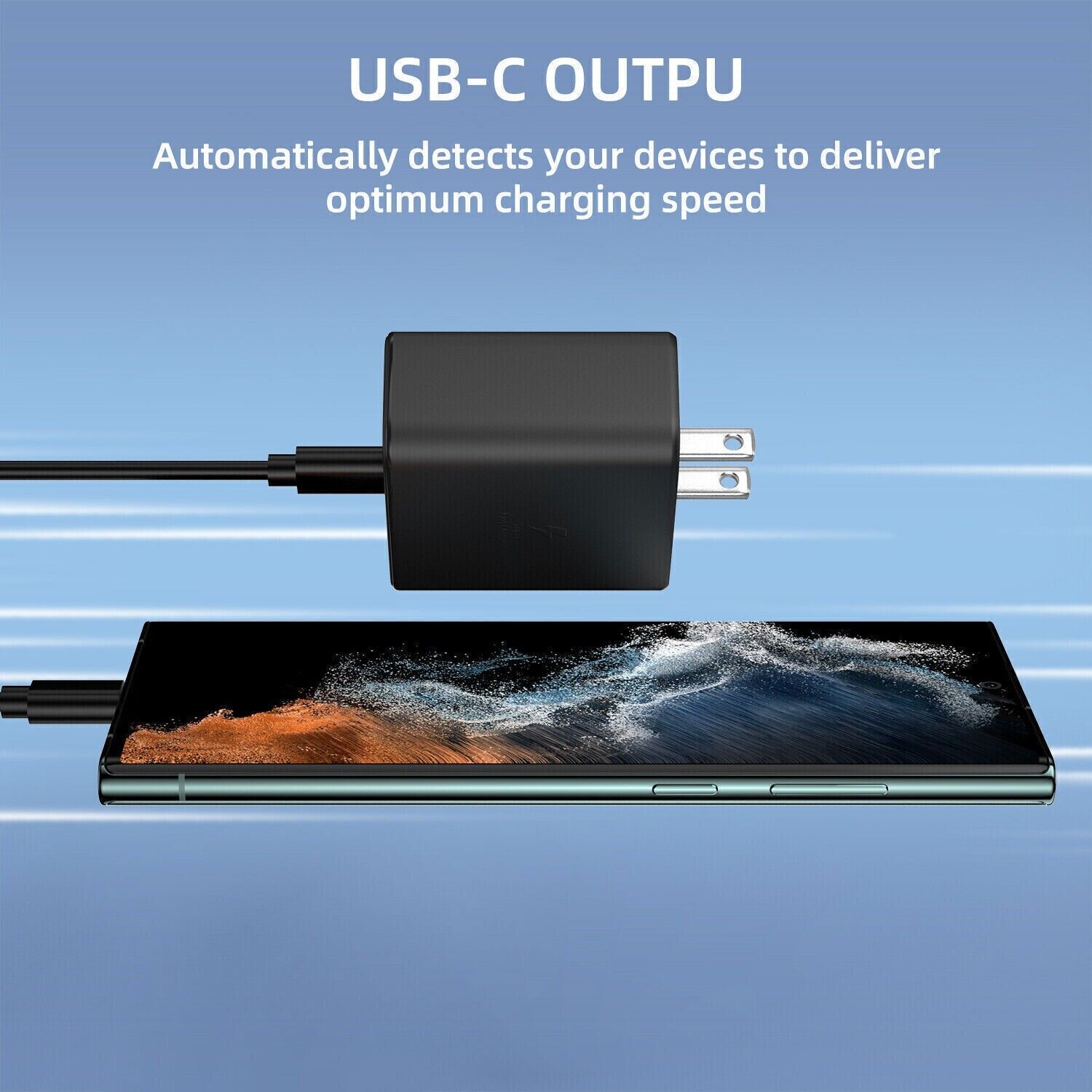 45W USB-C Super Fast Wall Charger 10FT Cable For Samsung Galaxy S20 S21 S22 S23