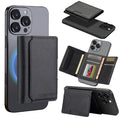 MagSafe magnetic wallet card holder attached to back of iPhone