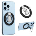 YSNZAQ Magnetic Phone Grip with Ring Holder - Compatible with Wireless Charging Adjustable Finger Ring Stand Compatible with iPhone 15/14/13/12 & Other Mobile Phone Use with Iron Ring Black
