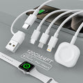4 in 2 iWatch & Phone Charger Cable Multi Watch Charging Cable for Apple Watch/iPhone/Airpods Apple Watch Charger with iWatch Series 8-1- Travel iWatch Charger for USB C/Lighting/Micro Port (4FT)