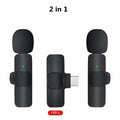 Wireless clip-on lavalier microphone with charging receiver for smartphone
