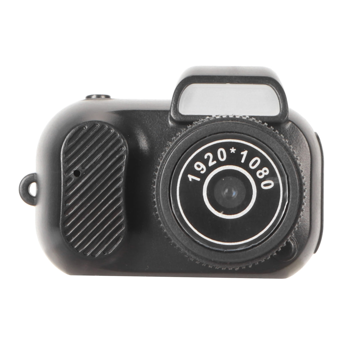 Mini keychain digital camera showing its details