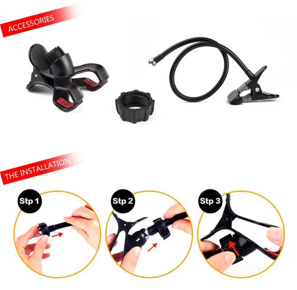 Flexible gooseneck phone holder with clamp for bed or desk - view 5