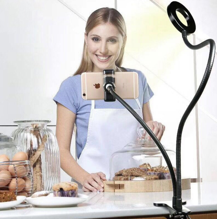 Phone Stand with Ring Light for Live Streaming