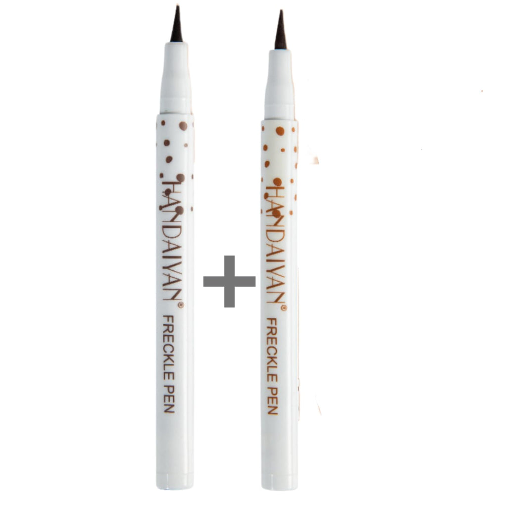 ONarisae Freckle Pen Face Concealer Point Out Natural Waterproof Longlasting Freckle Makeup 2 Pcs Light Brown & Chestnut
