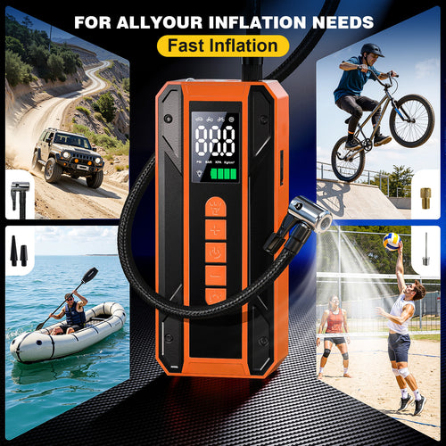 Car jump starter with 150PSI tire inflator and LCD display - view 2