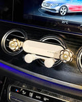 Car Cellphone Holder Camellia Stocking Stuffers Elegant Flower Crystal Air Vent Phone Holder Vehicle Phone Mount Clip Cell Phone Mount Cradle Decor for Smartphone Nice Gift (Pearl White Flower)